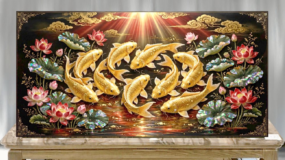 Tranh sơn mài Cá chép - A17