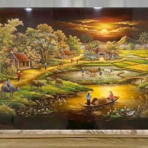 Tranh sơn mài đông quê việt nam -A12
