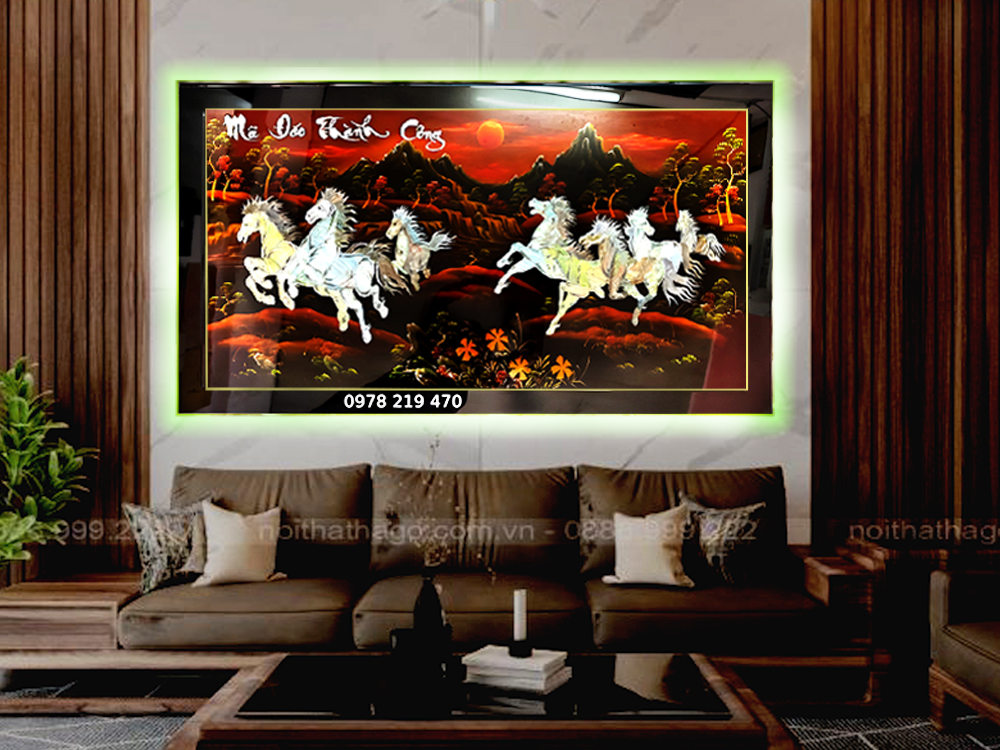 Khai trương hồng phát tranh sơn mài mã đáo 01