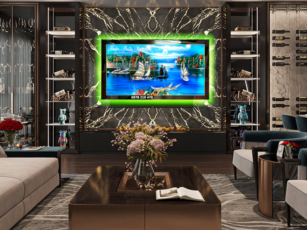 Mua tranh tặng tân gia ở đâu tranh sơn mài thuận buồm 02