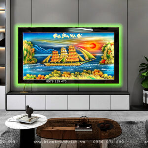 Tranh sơn mài tặng tân gia khai trương hồng phát ABD