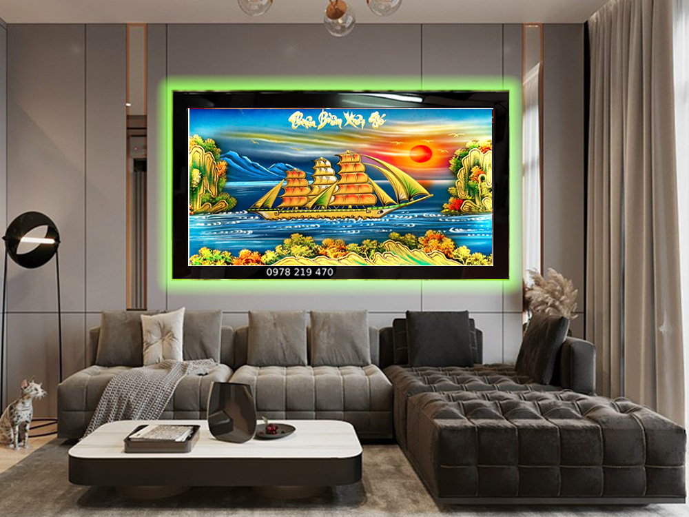 Tranh sơn mài tặng tân gia khai trương hồng phát ABD