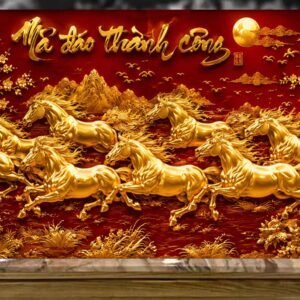 Tranh sơn mài mã đáo thành công -TG33