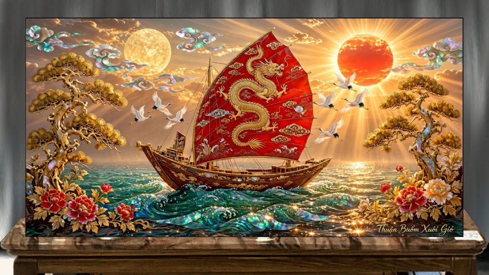 Tranh tặng tân gia nhà mới tranh sơn mài - A03